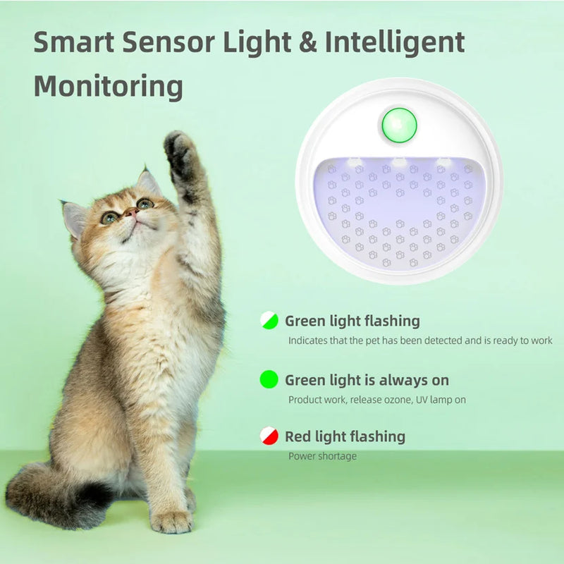 PurrAir Smart Geruchsentferner | Für Katzentoilette | 4000 mAh Akku | Ozon-Ionen-Technologie | Ø 10,5 × 4 cm