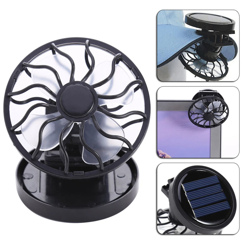 SolarCool ClipFan | Solarbetriebener Mini-Ventilator für Schirm & Hand | Ohne Akku | Ideal für Outdoor-Aktivitäten