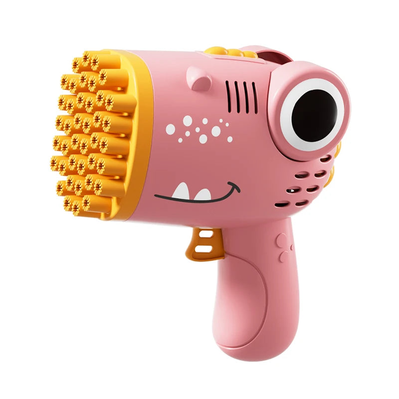 Dinosaurier Seifenblasenpistole DinoBubble 40X Pro | 40 Düsen | Vollautomatische Hand-Bubble-Maschine | Ohne Akku & Seifenwasser