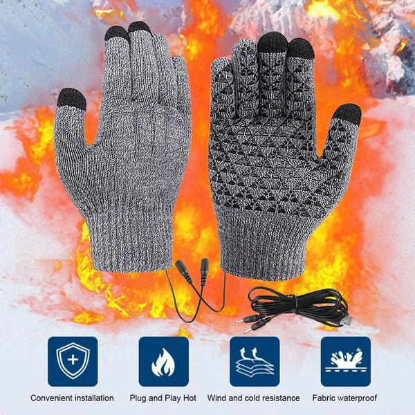 Beheizbare Handschuhe FROSTIQ | USB-Aufladung | Touchscreen & Rutschfest | Winter Thermo-Handschuhe für Outdoor & Radfahren