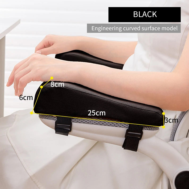 ErgoSoft Armlehnenkissen | Memory Foam Komfortpolster | Waschbar & Universalgröße | Schwarz, Grau, Blau, Rosa