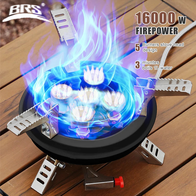 AlpineFlame Tragbarer Camping-Gaskocher Hochdruck 16 000 W mit Piezo-Zündung – Outdoor-Notkocher