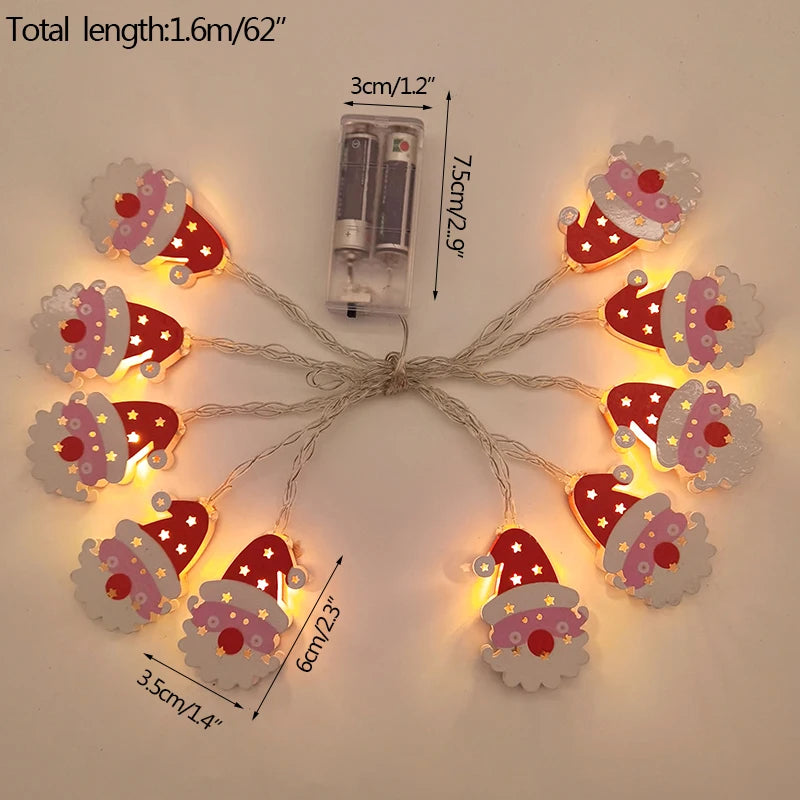 LED Weihnachtslichter FrostGlow | Acryl Schneemann & Tannenbaum | 10er Lichterkette | Festliche Deko für Weihnachten & Neujahr 2025