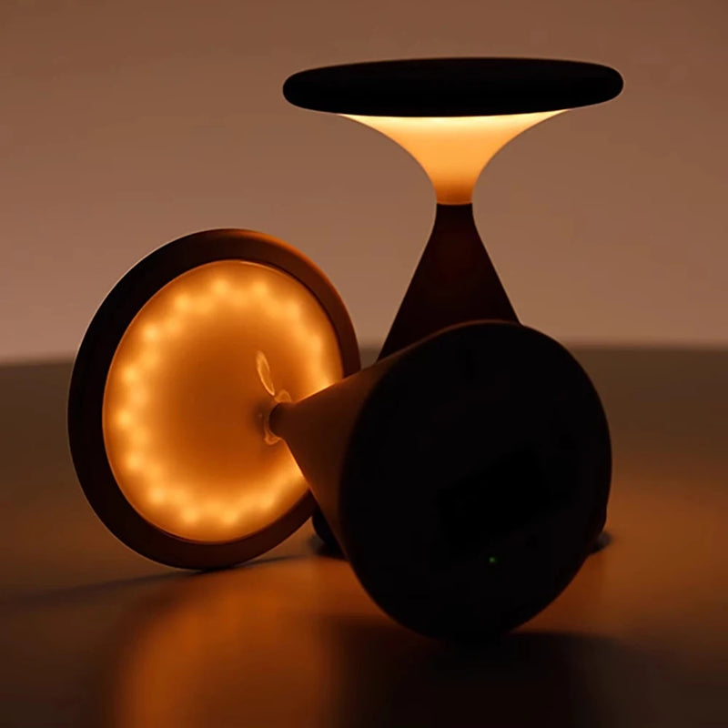 LumoFunnel Touch-Lampe | Tragbar & Wiederaufladbar | 3 Lichtfarben & Stufenlos dimmbar | 13×18 cm