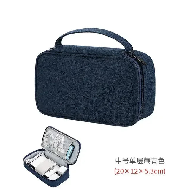 TechTidy TravelSafe Kabel Organizer Tasche | Wasserdicht & Kompakt | Für Reisen & Elektronik-Zubehör | In M & L erhältlich