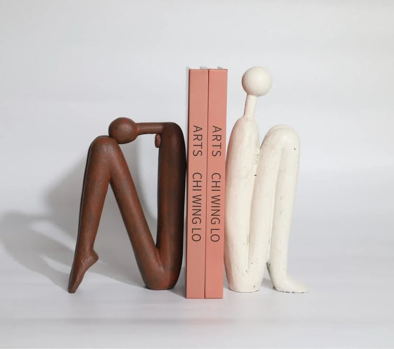 ArteHold Bücherstütze | Abstraktes Design | Skandinavischer Stil | Polyresin 21 × 14 cm