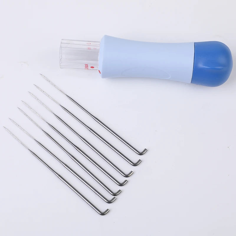 FiloCraft ProNeedle Filznadel Set | 7-teilig | Langlebig & Glatt | Für präzises Trockenfilzen | Blau-Weiß