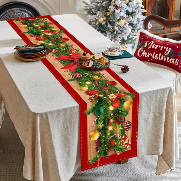 Festivara | Weihnachts-Tischläufer | Leinenoptik | Festliche Dekoration für Esstisch & Kommode | 2025