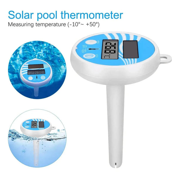 THERMAFLOAT Poolthermometer | Schwimmendes Wasserthermometer für Pool & Whirlpool | Temperaturanzeige 0–50 °C | Bruchsicher & wetterfest