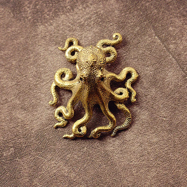 Marilux Oktopus-Statue | Handgefertigtes Kupfer-Ornament | Elegante Wohnkultur | Bronze-Finish