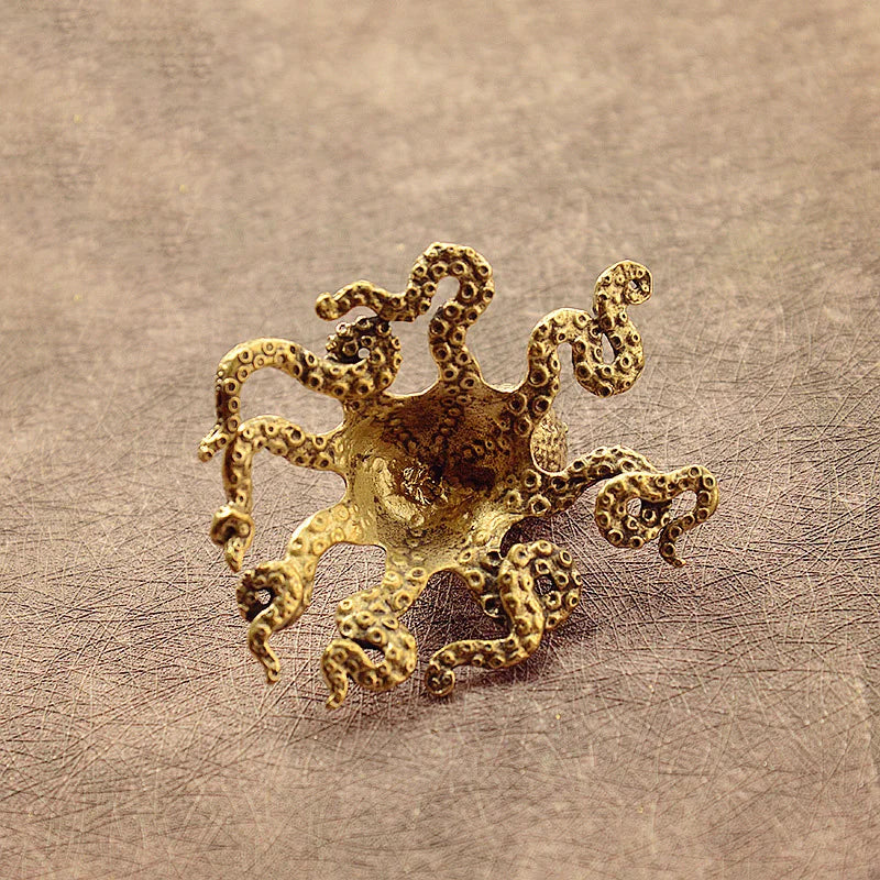 Marilux Oktopus-Statue | Handgefertigtes Kupfer-Ornament | Elegante Wohnkultur | Bronze-Finish