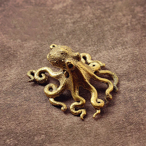 Marilux Oktopus-Statue | Handgefertigtes Kupfer-Ornament | Elegante Wohnkultur | Bronze-Finish