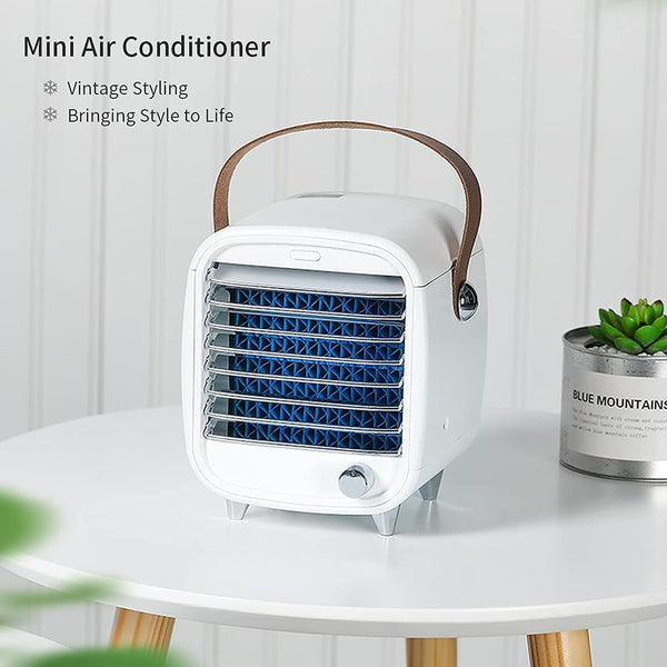 Brisiva Mobiles Mini Klimagerät | 3-in-1 Kühlung, Luftbefeuchtung & Reinigung | USB-betrieben & Leise | Für Zuhause & Unterwegs