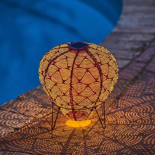 LumaBalloon Solar-Laterne Heißluftballon | Automatisch & Wetterfest | Für Garten & Terrasse | 26x30 cm