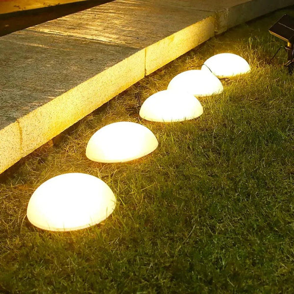 Lumivida Solar Gartenlampe Halbkugel | Automatisch & Wetterfest | Kaltweißes Licht | Ø15 × H19 cm