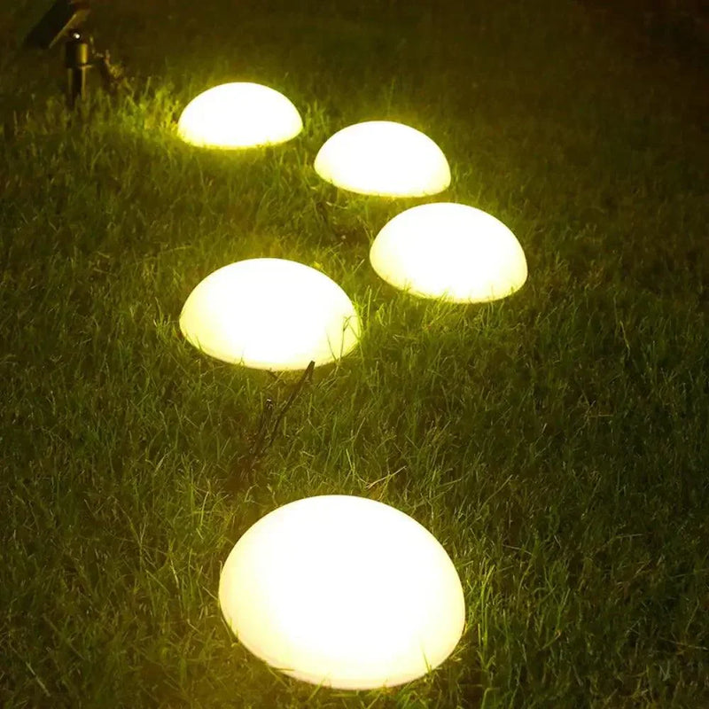 Lumivida Solar Gartenlampe Halbkugel | Automatisch & Wetterfest | Kaltweißes Licht | Ø15 × H19 cm