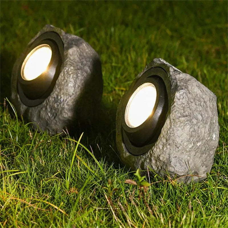 Naturon Glow Steinleuchte Solar Gartenleuchte Steinoptik | Natürliches Design | Wetterfest IP65 | 17x20 cm