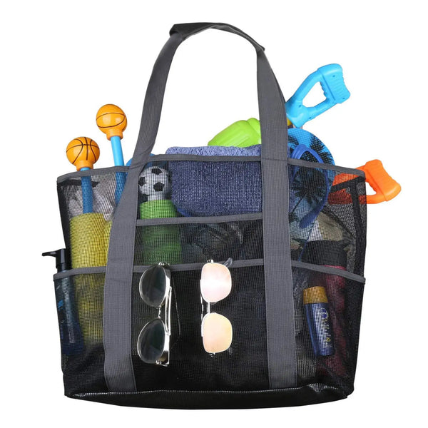 Maréva Strandtasche mit 8 Fächern | Wasserdicht & atmungsaktiv | Für Handtücher, Spielzeug, Badesachen & mehr – 70×45×18 cm