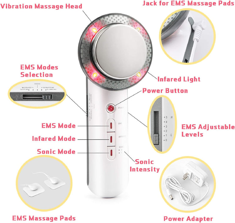 Siluvia Körperstraffer mit EMS & Ultraschall | 3-in-1 Slimming-Massager | Fettverbrennung & Hautstraffung | 5 Intensitätsstufen