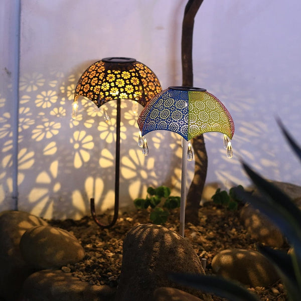 Solar-Gartenleuchte Luminella | Schirmform mit Perlendekor | Wetterfest & Automatisch | 51,5 cm hoch