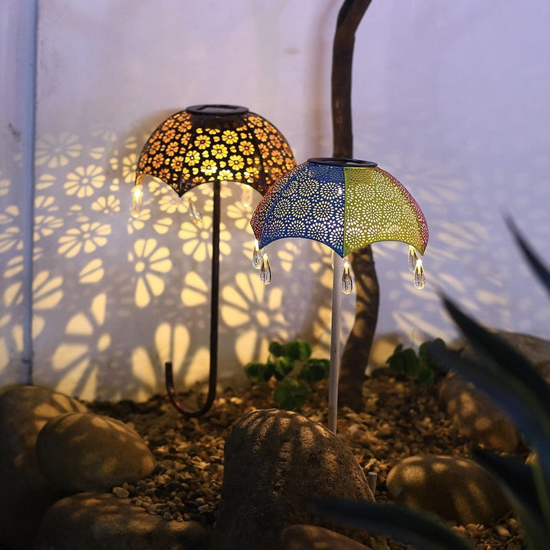 Solar-Gartenleuchte Luminella | Schirmform mit Perlendekor | Wetterfest & Automatisch | 51,5 cm hoch