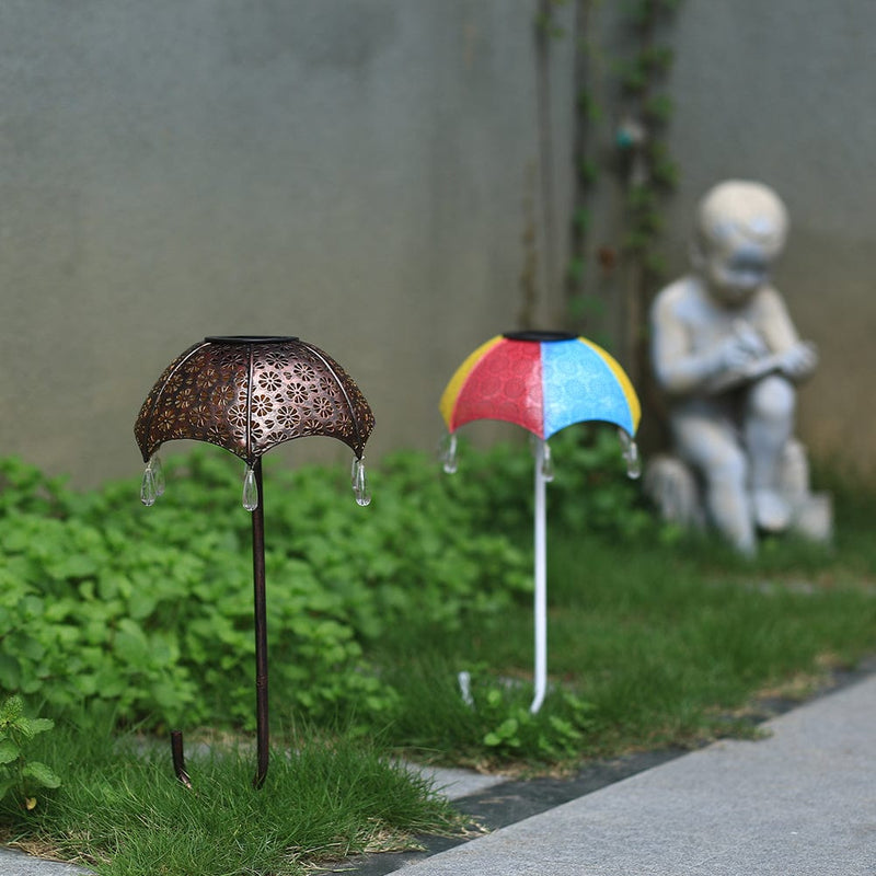 Solar-Gartenleuchte Luminella | Schirmform mit Perlendekor | Wetterfest & Automatisch | 51,5 cm hoch