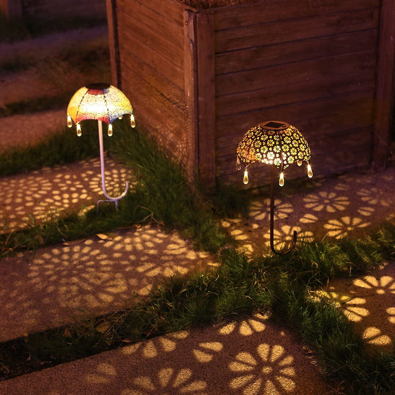 Solar-Gartenleuchte Luminella | Schirmform mit Perlendekor | Wetterfest & Automatisch | 51,5 cm hoch
