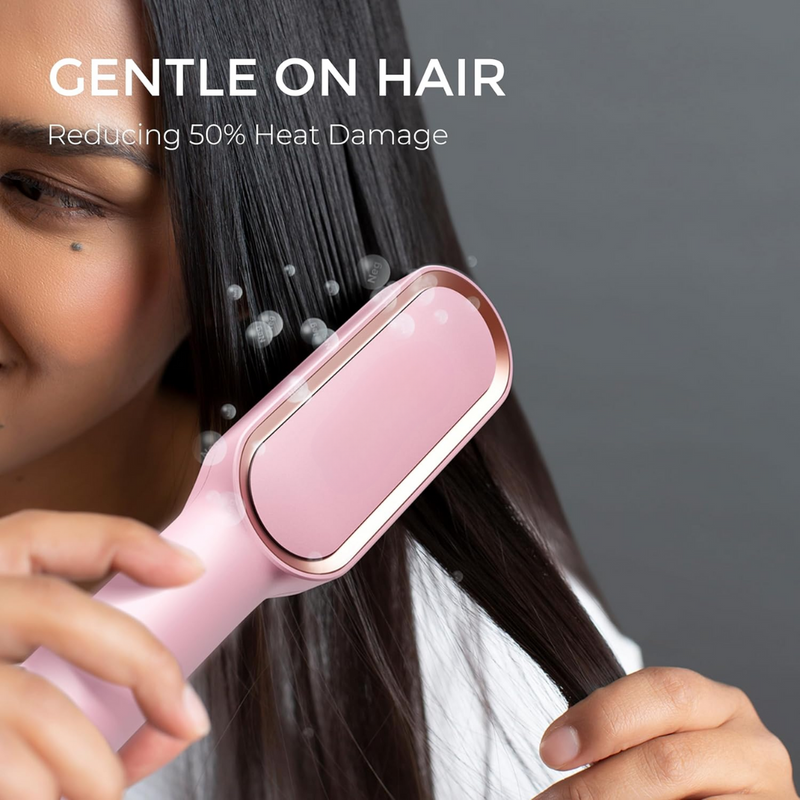 GLAMELIA Haarglättbürste Elektrisch | 5 Hitzestufen | In 20 Sek. einsatzbereit | Anti-Frizz & Reisesicher