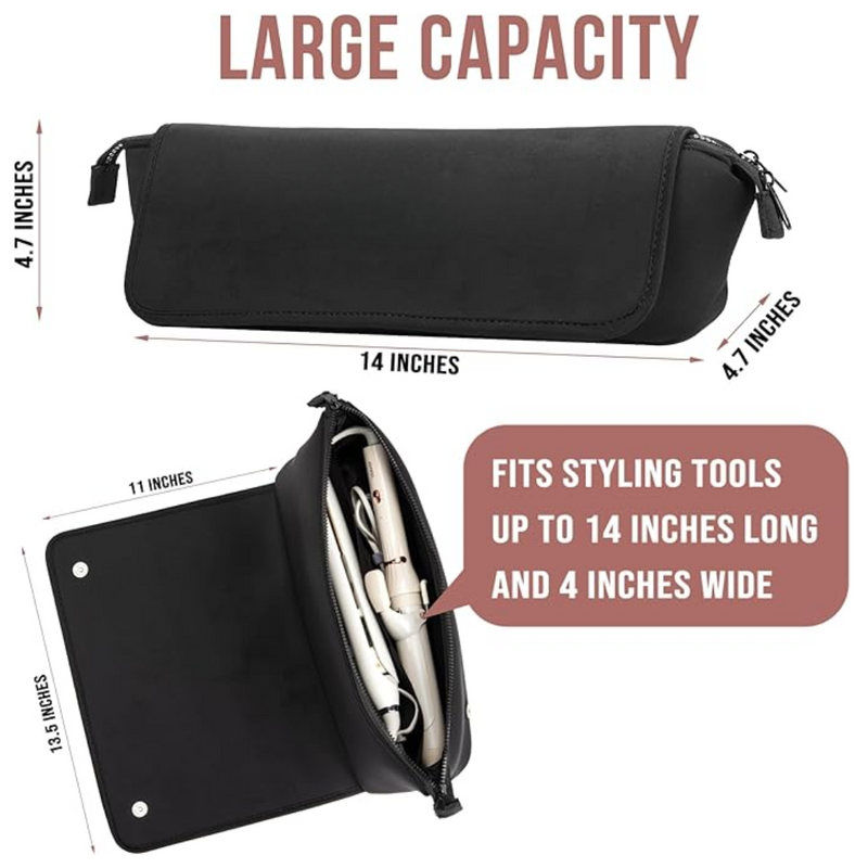 STYLEVOY Haartool-Tasche 2-in-1 | Hitzebeständige Matte & Reise-Etui | Organizer für Glätteisen & Lockenstab | Kompakt & Stylisch