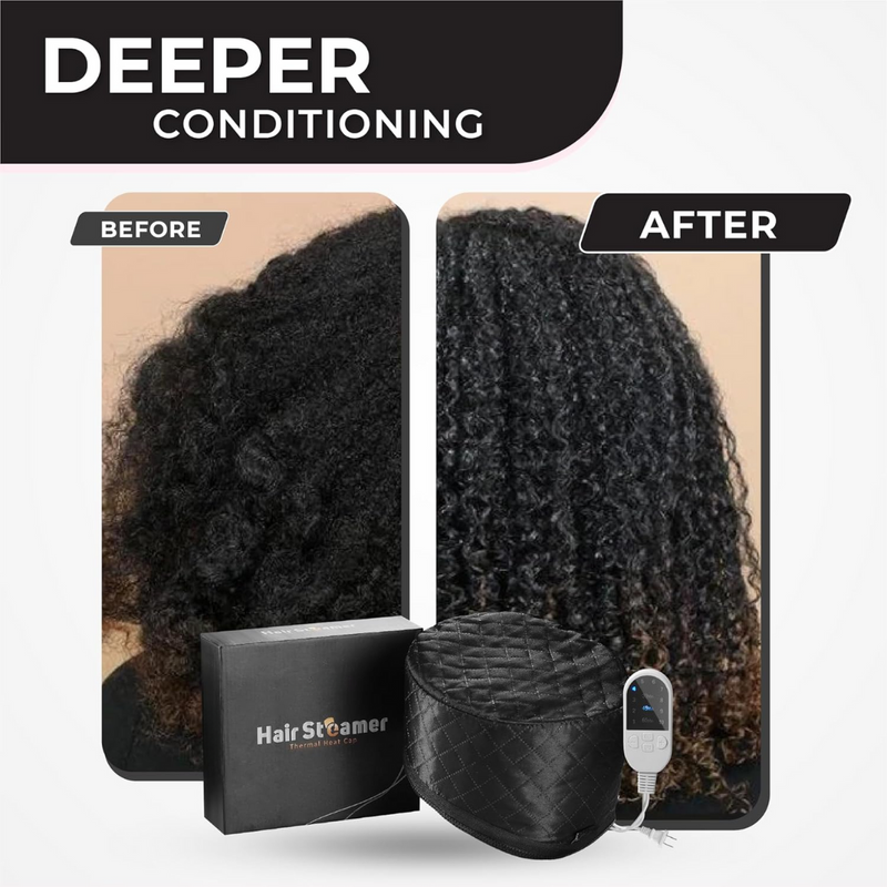 SteamSilk Pro Haar-Dampfkappe für Tiefenpflege | 10 Hitzestufen | Für Natürliches & Lockiges Haar | Schnelle Aufheizung