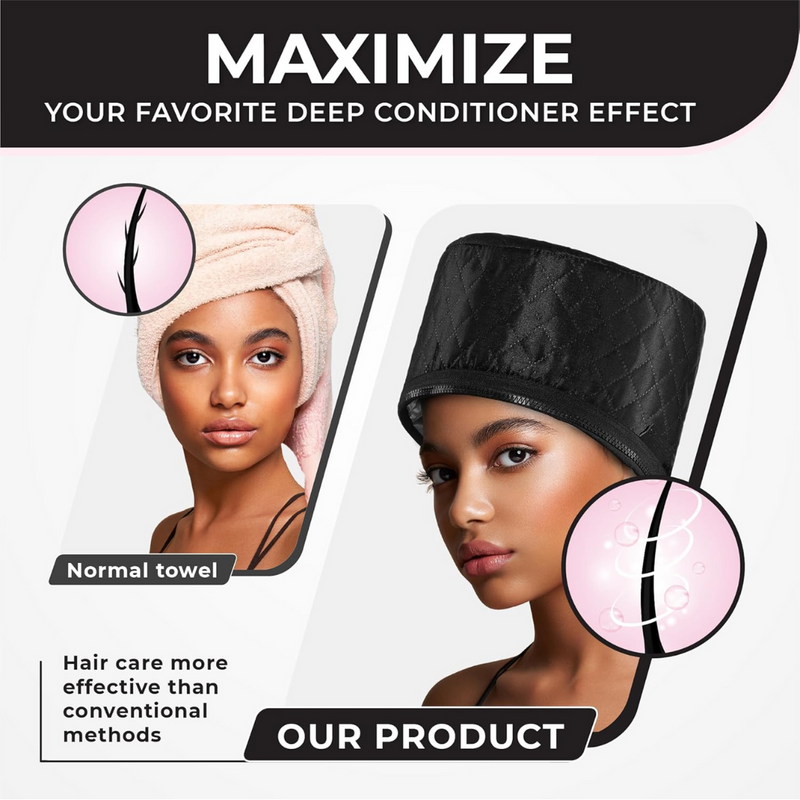 SteamSilk Pro Haar-Dampfkappe für Tiefenpflege | 10 Hitzestufen | Für Natürliches & Lockiges Haar | Schnelle Aufheizung