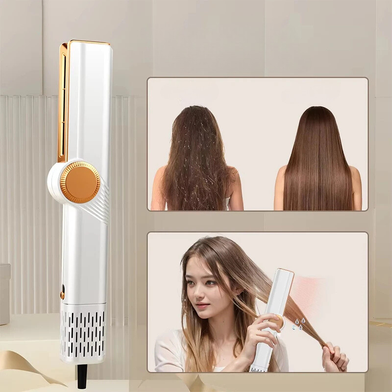 AeroGlow 2-in-1 Haarglätter & Föhn | Für nasses & trockenes Haar | Verstellbare Temperatur | 110.000 U/min Motor | Weiß