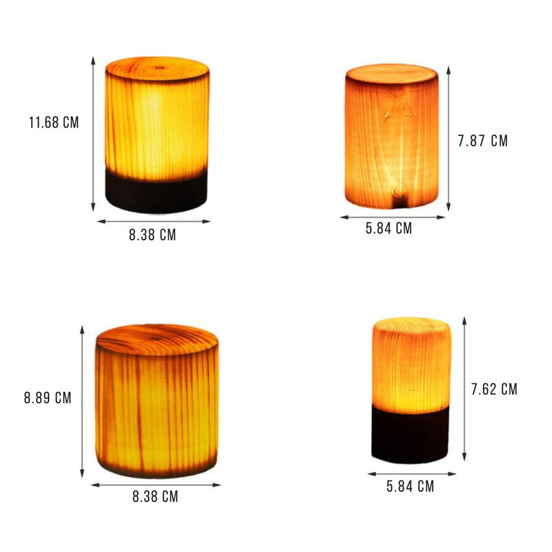 LED Tischlampe Lumaviva NaturLite | Touch-Dimmung & Akku | Kabellos & Wiederaufladbar | Holzoptik | Für Schlafzimmer, Schreibtisch & Wohnzimmer