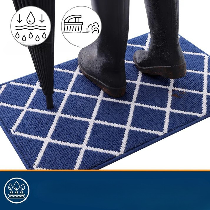 SafeStep Eingangsmatte | Kariertes Design | Rutschfest & Saugstark | Pflegeleicht | Verschiedene Größen