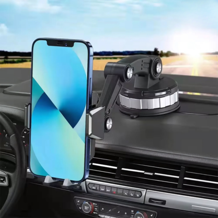 FlexMount Handyhalterung Auto | Starker Saugnapf | 360° Drehbar | Einhandbedienung
