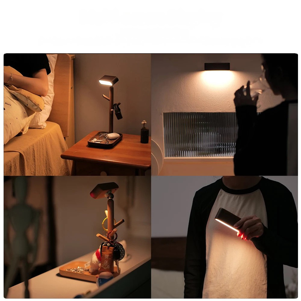 Nachttischlampe Lunara | Mit Ablage & Warmweißem Licht | Bambus & Holz | Modern & Funktional