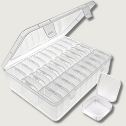 Perlen-Organizer-Set SortiPearl | 30-teilig | Transparent | Kompakt & stapelbar | Für Schmuck, Bastel- & Kleinteile