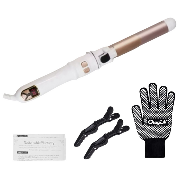 Elektrischer Lockenstab Curlissa Pro | Keramik-Turmalin | Verstellbare Temperatur 80–230 °C | 3.2–38.8cm Durchmesser | Dual Voltage