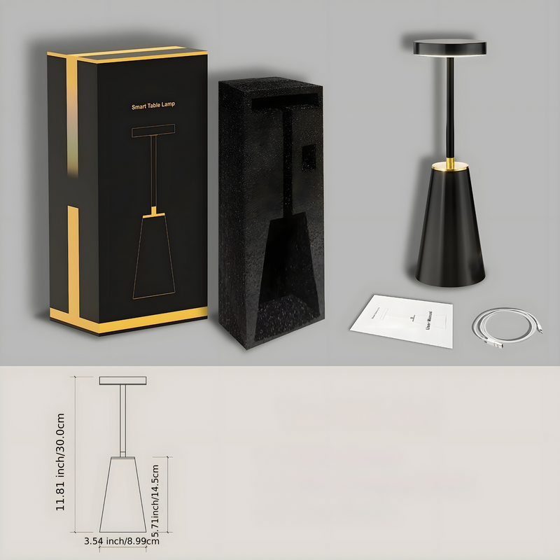 Lumorae Kabellose LED Tischlampe | Touch-Dimmung & USB-Betrieb | Modernes Design | Schwarz oder Weiß