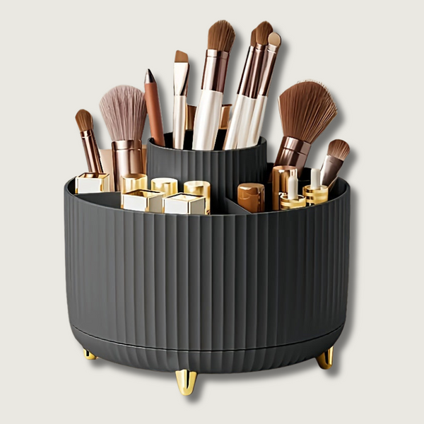 BeautySpin 360° Make-up Organizer Drehbar | 5 Fächer | Transparenter Kosmetik-Organizer | Platzsparend & Robust