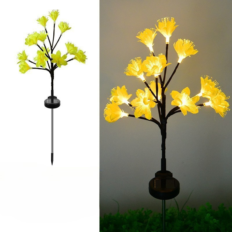 Lumiora Naturlicht Solar Gartenlichter | 6er-Set Wildfenchel Design | Warmweißes LED-Licht | 75 cm Höhe
