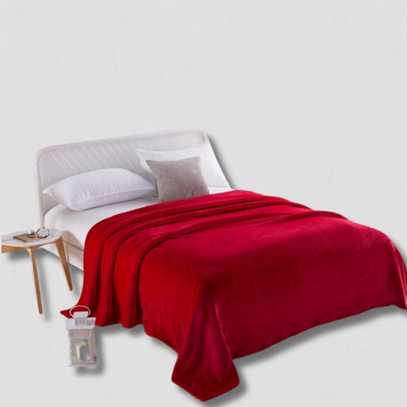 Flausch Fleece-Decke | Extra Dick & Kuschelweich | Rot | 150×200 cm