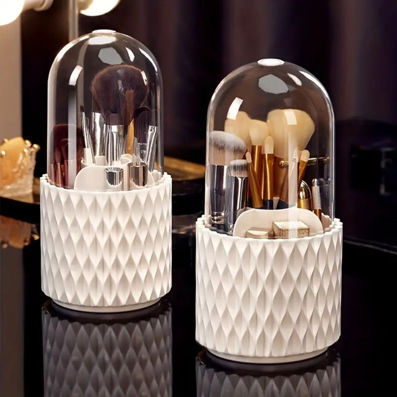 Make-up Organizer ClearTurn | 360° drehbar | Staubgeschützt & Stylisch | Mit Klarsichtdeckel