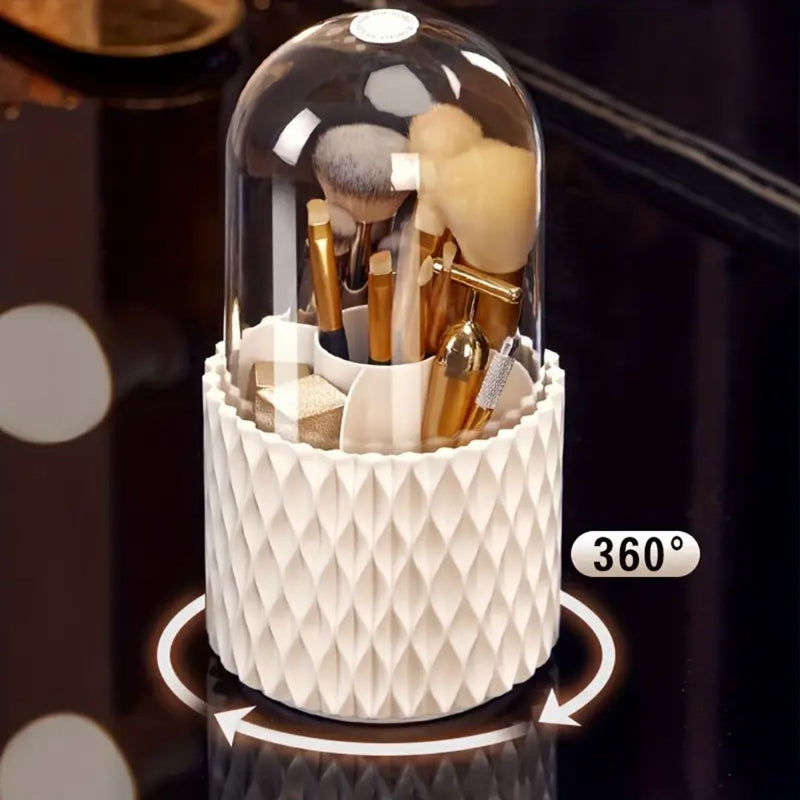 Make-up Organizer ClearTurn | 360° drehbar | Staubgeschützt & Stylisch | Mit Klarsichtdeckel