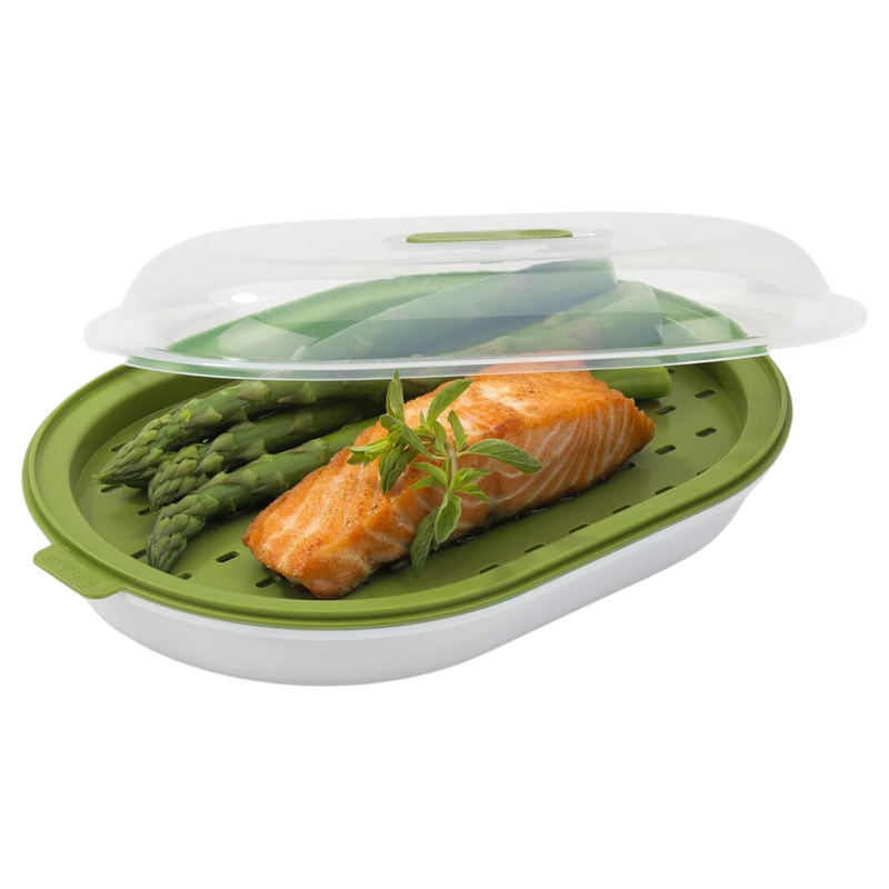 VITADAMPF Mikrowellen-Dampfgarer | Schonend Garen in Minuten | Für Gemüse & Fisch | Spülmaschinenfest & Nährstoffschonend