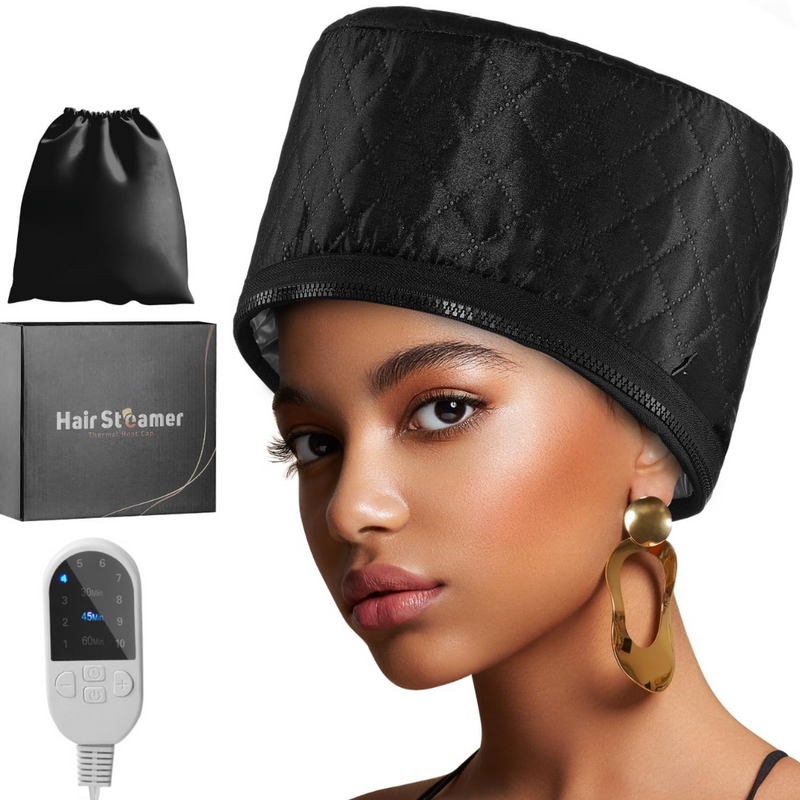 SteamSilk Pro Haar-Dampfkappe für Tiefenpflege | 10 Hitzestufen | Für Natürliches & Lockiges Haar | Schnelle Aufheizung