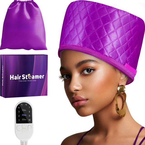 SteamSilk Pro Haar-Dampfkappe für Tiefenpflege | 10 Hitzestufen | Für Natürliches & Lockiges Haar | Schnelle Aufheizung