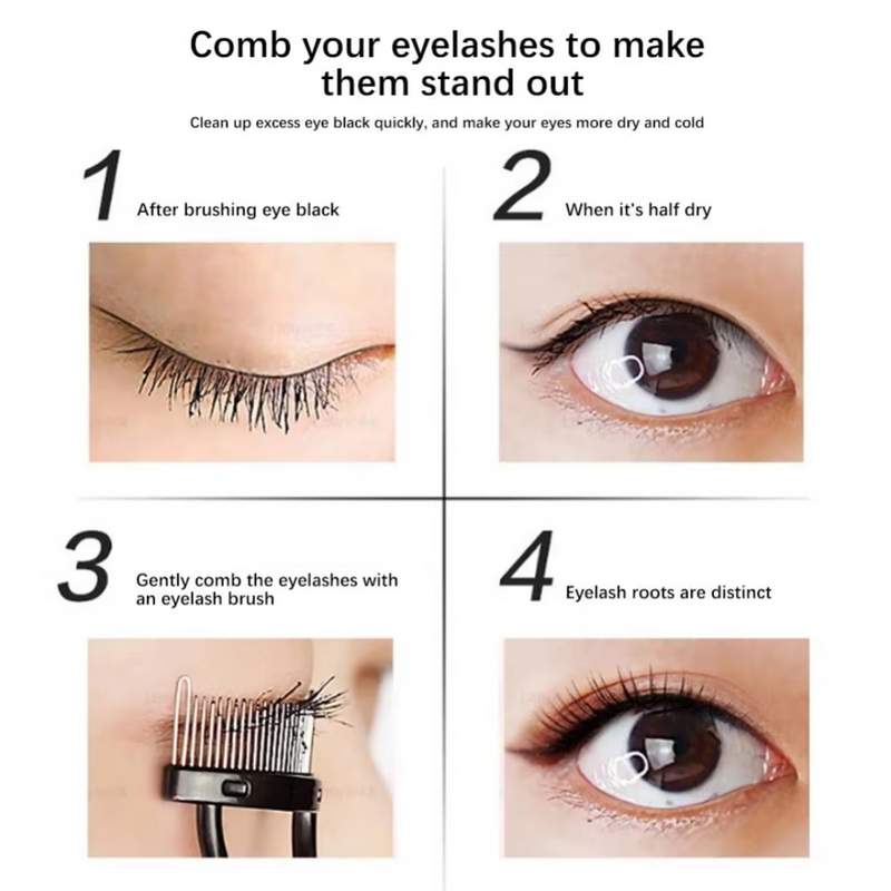 BelleCurve Wimpernkamm & Mascara-Bürstchen | Perfekte Definition | Klümpchenfrei | Mit Schutzkappe