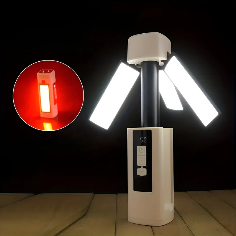 Lixmodo Campinglampe LED | USB-Aufladung & 360° Drehung | Faltbar & Wetterfest | Wiederaufladbar | Kompakt