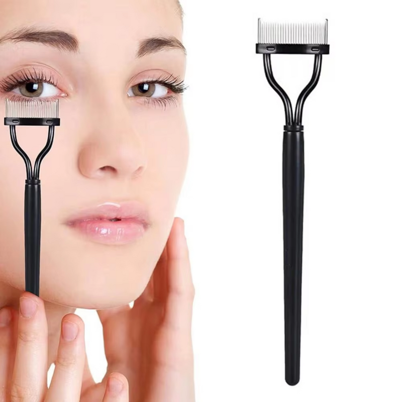 BelleCurve Wimpernkamm & Mascara-Bürstchen | Perfekte Definition | Klümpchenfrei | Mit Schutzkappe